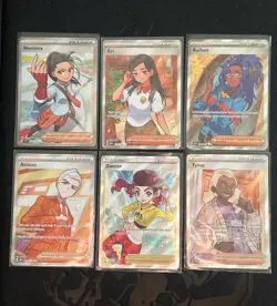 Pokemon TCG Full Art Trainer Nemona, Eri, Rainfort, Atticus, Dancer, Tyme Lot - Image 1