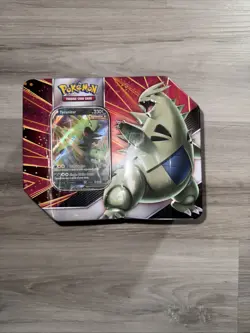 Pokemon TCG V Strikers Tin TYRANITAR V Full Plastic Seal NEW - Image 1