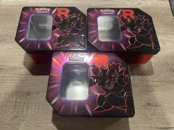 POKEMON Destined Rivals Team Rocket NIDOKING Tin Set - Lot of 3 - Empty - Image 1