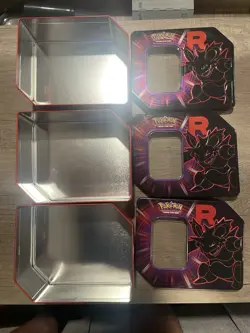 POKEMON Destined Rivals Team Rocket NIDOKING Tin Set - Lot of 3 - Empty - Image 2