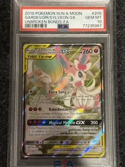 Pokemon Unbroken Bonds Gardevoir & Sylveon GX Alternate Art 205 Gem Mint PSA 10 - Image 1