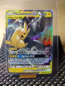 NM - Pikachu & Zekrom GX #33/181 Pokemon SM - Team Up - Lightly Played - Image 1