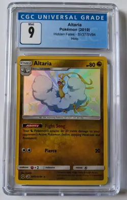 Pokemon TCG Altaria Hidden Fates SV37/SV94 Holo Shiny Holo Rare CGC 9 - Image 1