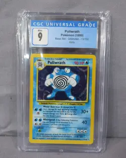 1999 Pokemon #13/102 Base Set Unlimited Holo Poliwrath Card Graded CGC 9 Mint - Image 2