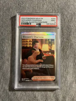 2023 POKEMON MEW EN-151 SPECIAL ILLUSTRATION RARE #204 GIOVANNI'S CHARISMA PSA 9 - Image 1