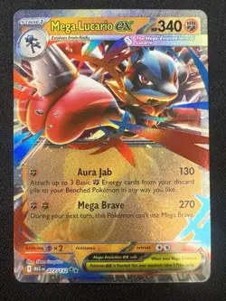 Pokemon Mega Lucario ex 077/132 Double Rare Mega Evolution Near Mint NM Pokemon - Image 1