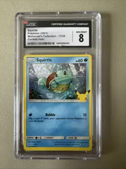 2021 Pokemon Squirtle Holo McDonald’s Collection 17/25 Confetti Holo CGC 8 - Image 1