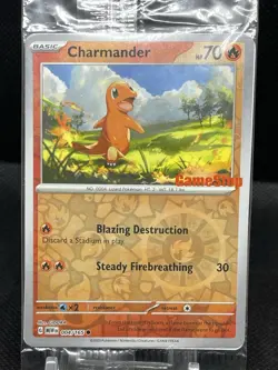 Pokemon TCG Charmander 004/165 (GameStop Exclusive) Stamped Promo SEALED M4 - Image 1