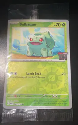 Bulbasaur 001/165 Pokemon TCG Scarlet & Violet 151 Best Buy Stamped Promo Sealed - Image 1