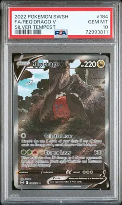 Pokemon TCG Regidrago V 184/195 Silver Tempest Alt Art Ultra Rare Card - PSA 10 - Image 1