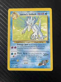 Pokemon TCG Sabrina's Golduck Gym Challenge, Unlimited Rare Card 30/132 - Image 1