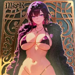 Goddess Story Gold METAL Card - Serial Number #/100! Anime Girl Bikini Kafka - Image 2