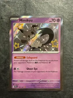 Mimikyu 160/091 Pokemon TCG Paldean Fates Shiny Rare Holo Card NM Condition - Image 1