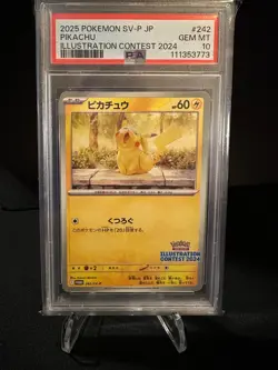 PSA 10 Pokemon Pikachu 242 SV-P Promo (Japanese) Illustration Contest 2024 - Image 1