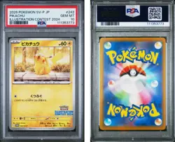 PSA 10 Pokemon Pikachu 242 SV-P Promo (Japanese) Illustration Contest 2024 - Image 2