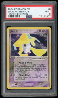 2004 POKEMON EX HIDDEN LEGENDS #8/101 JIRACHI REVERSE FOIL PSA 9 **LOW POP 75** - Image 1