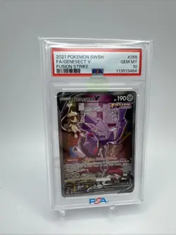2021 Pokemon SWSH Fusion Strike #255 FA Genesect V PSA 10 GEM MINT - Image 1