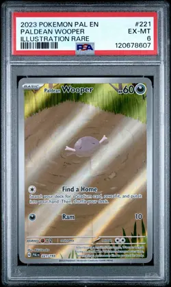 2023 POKEMON PAL EN-PALDEA EVOLVED ILLUSTRATION RARE #221 PALDEAN WOOPER PSA 6 - Image 1