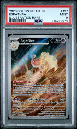 2023 POKEMON PAR EN-PARADOX RIFT ILLUSTRATION RARE #197 ESPATHRA PSA 9 - Image 1