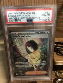 2023 POKEMON MEW EN ERIKA'S INVITATION SPECIAL ILL RARE #203 GEM MT PSA 10 - Image 1