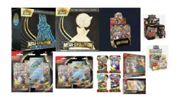 MEGA Pokemon Bundle ME01 Mega Evolution Display ETB Tripack Blister Tin Coffret - Image 1