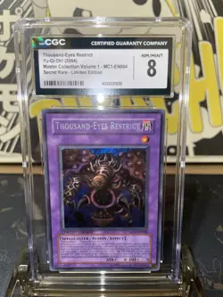 2004 Yugioh Master Collection Volume 1 Thousand-Eyes Restrict SCR LE - CGC 8 - Image 1