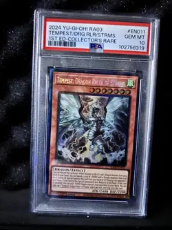 PSA 10 💎 YuGiOh! - Tempest, Dragon Ruler of Storms RA03-EN011 - Collector Rare - Image 2