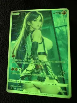 Tifa Full Art Anime Story Pokemon Waifu Trading Card Holofoil Glow In Dark - Image 2