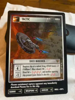 Star Trek CCG 1E TMP Set RIKER MANEUVER Card - Image 1