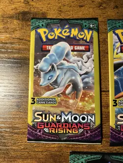 Pokemon Sun & Moon Guardians Rising 3-Card Booster Pack Art Set 3 Packs - Image 2