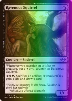 MTG Magic the Gathering Ravenous Squirrel (211/765) Modern Horizons 2 LP FOIL - Image 1