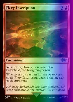 Fiery Inscription (126/915) The Lord of the Rings Tales of Middle-earth LP FOIL - Image 1