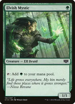MTG Magic the Gathering Elvish Mystic (191/397) Commander 2014 LP - Image 1
