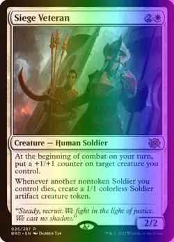 MTG Magic the Gathering Siege Veteran (25/416) The Brothers' War LP FOIL - Image 1