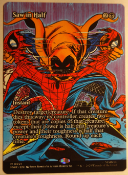 Magic The Gathering Spider-Man, BORDERLESS M 0021 Saw In Half Pack Fresh ! - Image 1