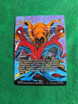 MTG Saw in Half Full Art English MAR Spider Man - Image 1