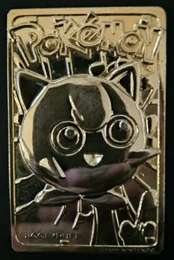 Vintage 1999 Pokemon Burger King 23 Karat Gold Plated Jiggypuff Pokemon TCG Card - Image 1