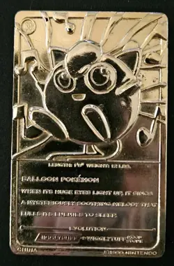 Vintage 1999 Pokemon Burger King 23 Karat Gold Plated Jiggypuff Pokemon TCG Card - Image 4