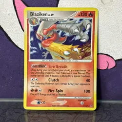 💥 2009 Pokemon Platinum Base Set Blaziken LV.59 # 3/127 Holo Rare - Image 1