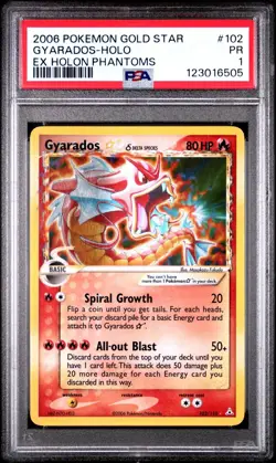 PSA 1 2006 Pokemon EX Holon Phantoms Gyarados GOLD STAR Holo Foil 102/110 Rare - Image 1