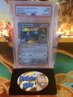 2024 Pokemon Scarlet & Violet Temporal Forces Metang SVP090 STAFF ERROR - PSA 8 - Image 1