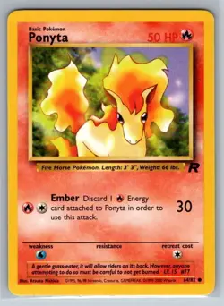 Ponyta #64 NM Team Rocket Pokemon TCG - Image 1