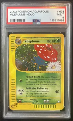 Pokemon Vileplume H31/H32 Aquapolis PSA 9 - Image 1