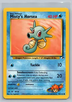 Misty's Horsea #86 NM Gym Heroes Pokemon TCG - Image 1