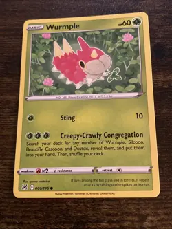 Wurmple 006/196 Lost Origin Pokemon Card L9550* - Image 1