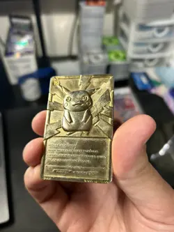 23K Gold Plated 1999 Burger King Pokemon PIKACHU Trading Card Bar - Image 4