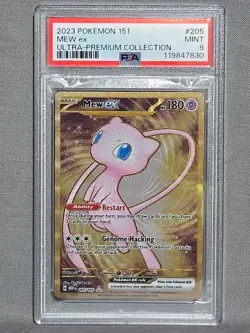 2023 Pokemon 151 Mew ex #205 Ultra-Premium Collection Metal Card Mint 9 - Image 1