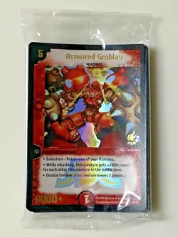 Duel Masters TCG Promo Card Cello Pack 16 Armored Groblav 2004 WOTC Foil Sealed - Image 1