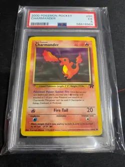 2000 Charmander #50 Team Rocket Set Common Original Pokemon Card PSA 5 - Image 1