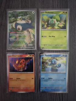 Pokemon TCG - Snorlax Promo Card - Scarlet Violet 151 SVP051 - and starter trio - Image 1